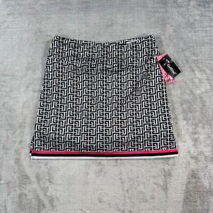 Golftini Ebb and Flow Skort Womens XS Black White Geometric UPF 30 Golf Skirt